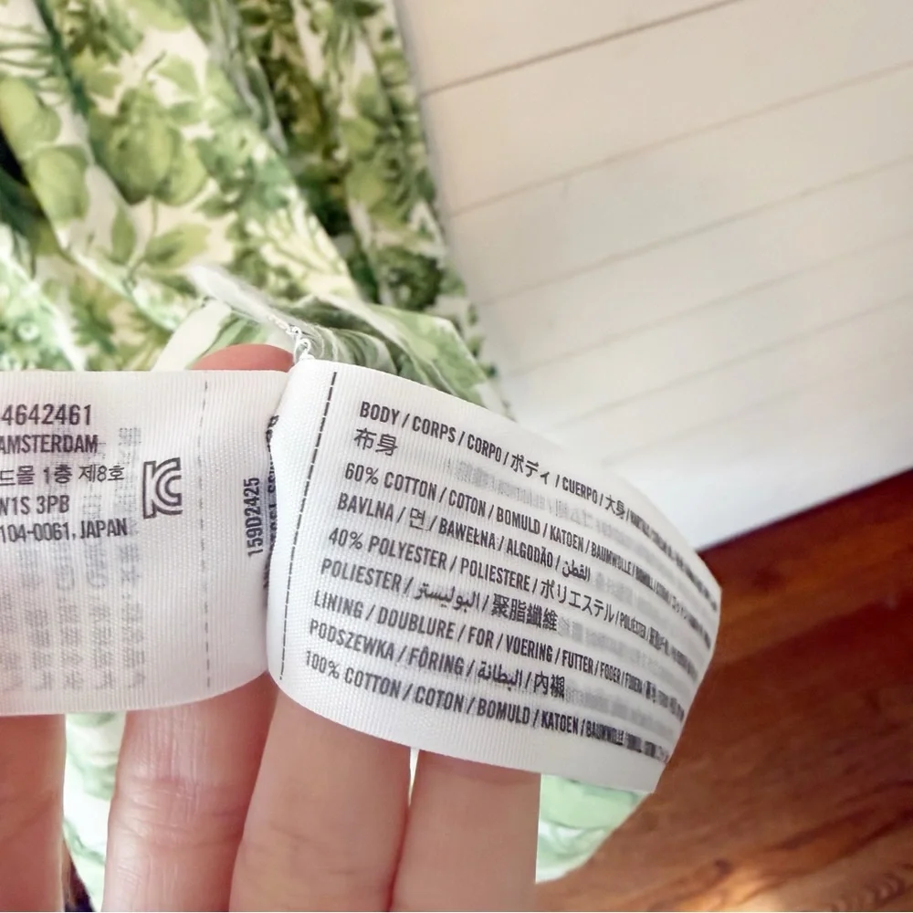 Abercrombie & Fitch | Emerson Poplin Wide Strap Midi Dress green floral Small - Picture 7 of 11